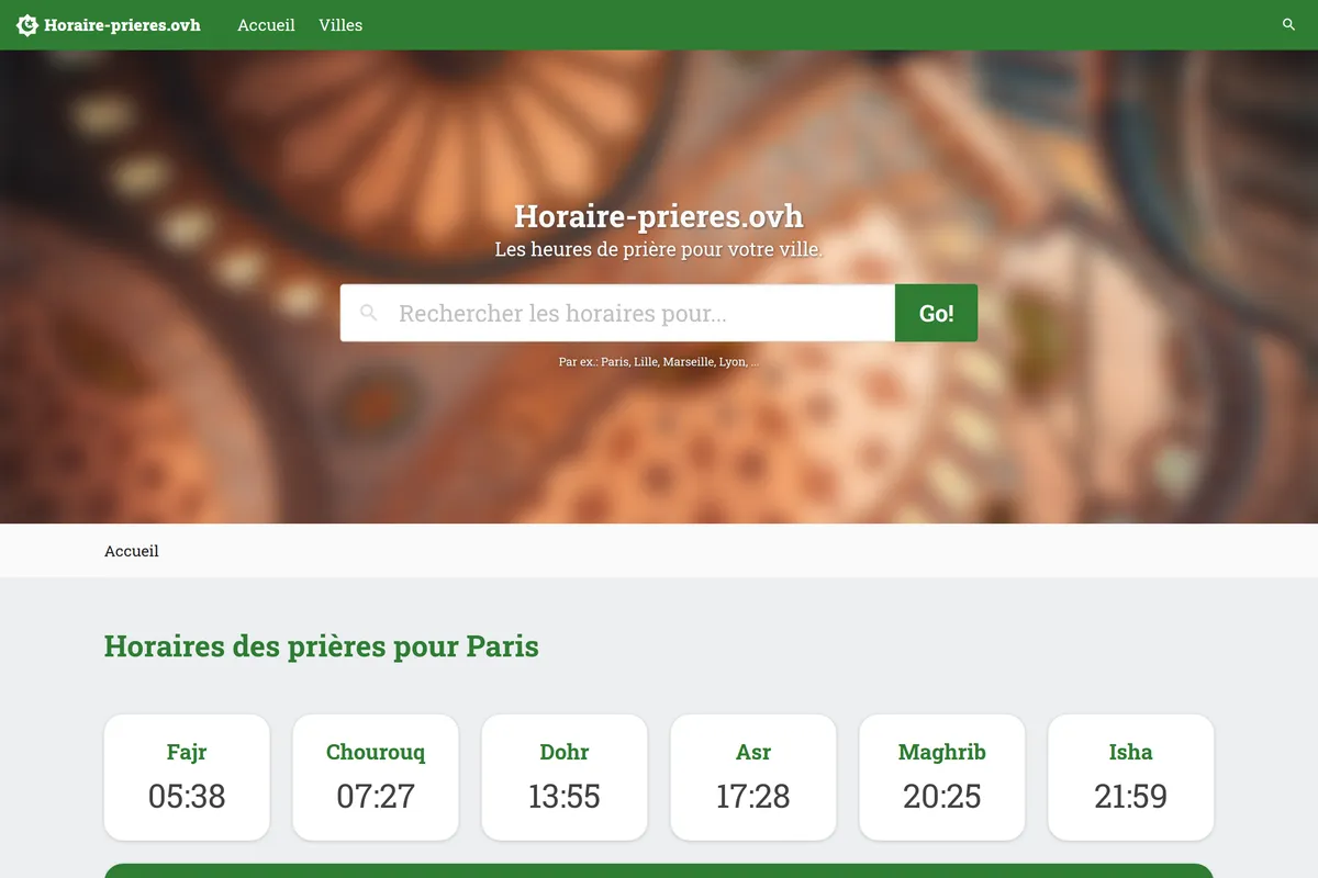 Horaire-prieres.ovh
